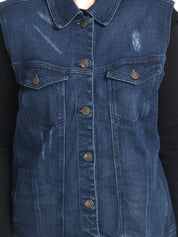 KOTTY Sleeveless Washed Women Denim Jacket 