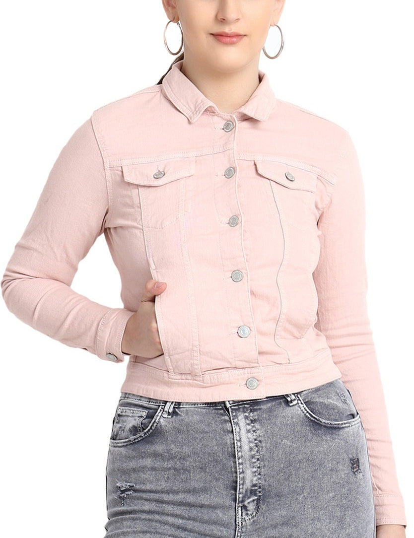 KOTTY Full Sleeve Solid Women Denim Jacket 
