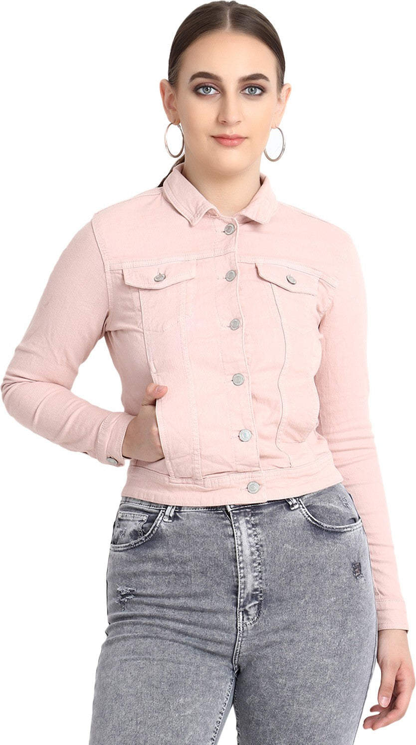 KOTTY Full Sleeve Solid Women Denim Jacket 