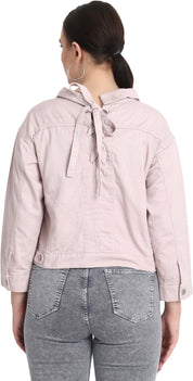 KOTTY 3/4th Sleeve Self Design Women Denim Jacket 