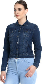 KOTTY Full Sleeve Washed Women Denim Jacket 