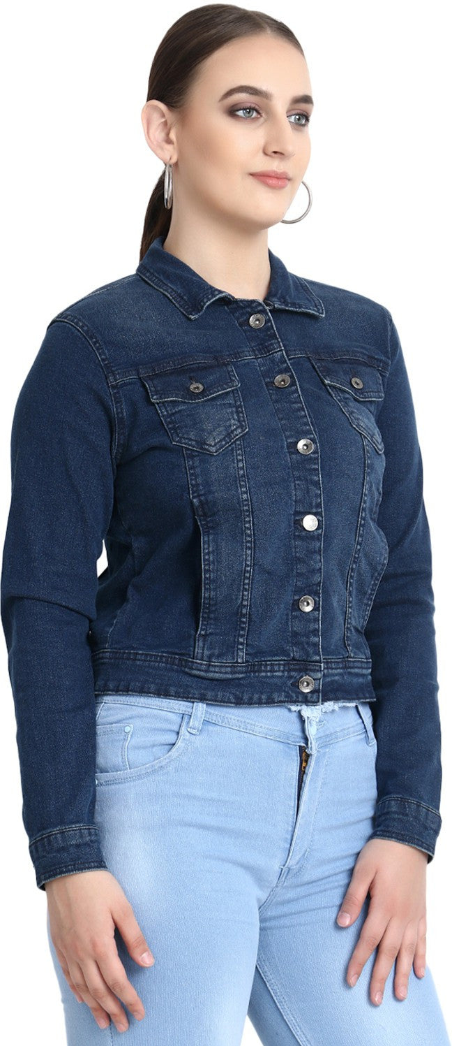 KOTTY Full Sleeve Washed Women Denim Jacket 
