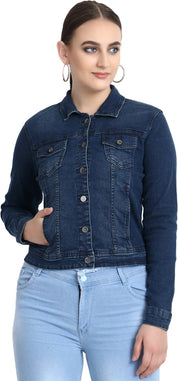 KOTTY Full Sleeve Washed Women Denim Jacket 