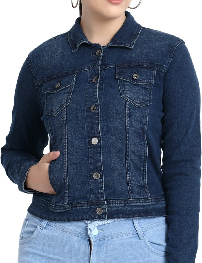 KOTTY Full Sleeve Washed Women Denim Jacket 