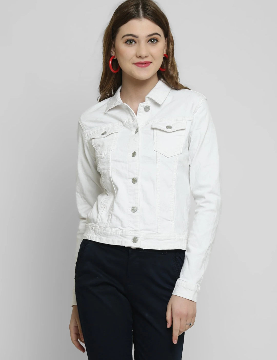 KOTTY Full Sleeve Self Design Women Denim Jacket 
