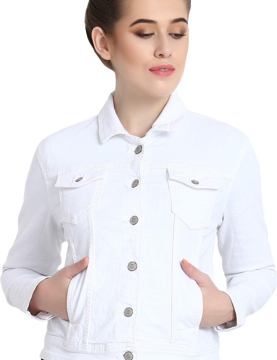 KOTTY Full Sleeve Self Design Women Denim Jacket 