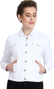 KOTTY Full Sleeve Self Design Women Denim Jacket 