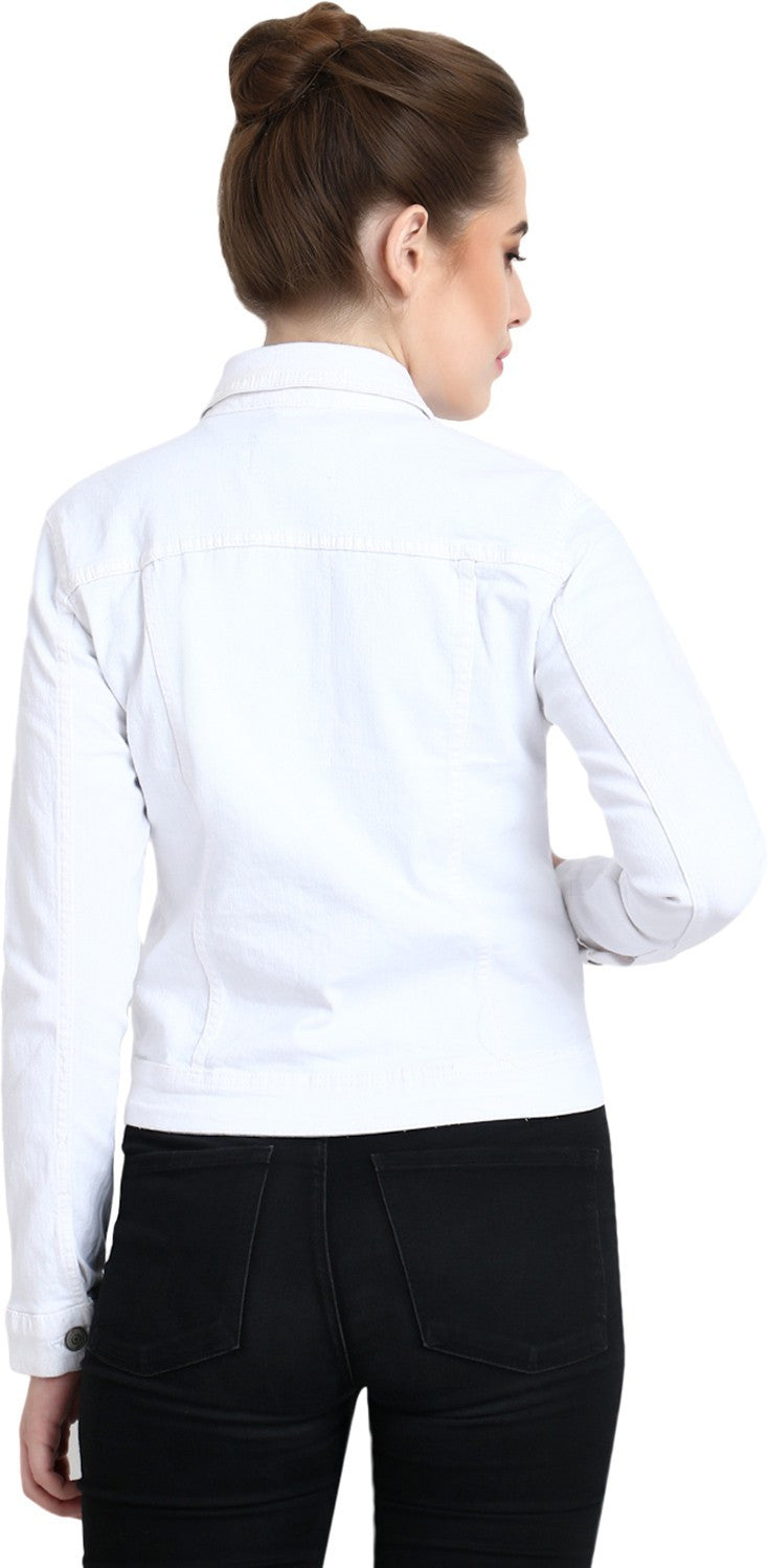 KOTTY Full Sleeve Self Design Women Denim Jacket 