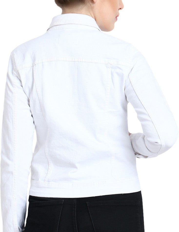 KOTTY Full Sleeve Self Design Women Denim Jacket 