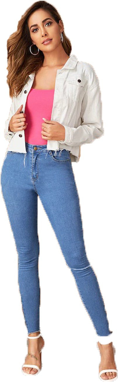 KOTTY Full Sleeve Solid Women Denim Jacket 