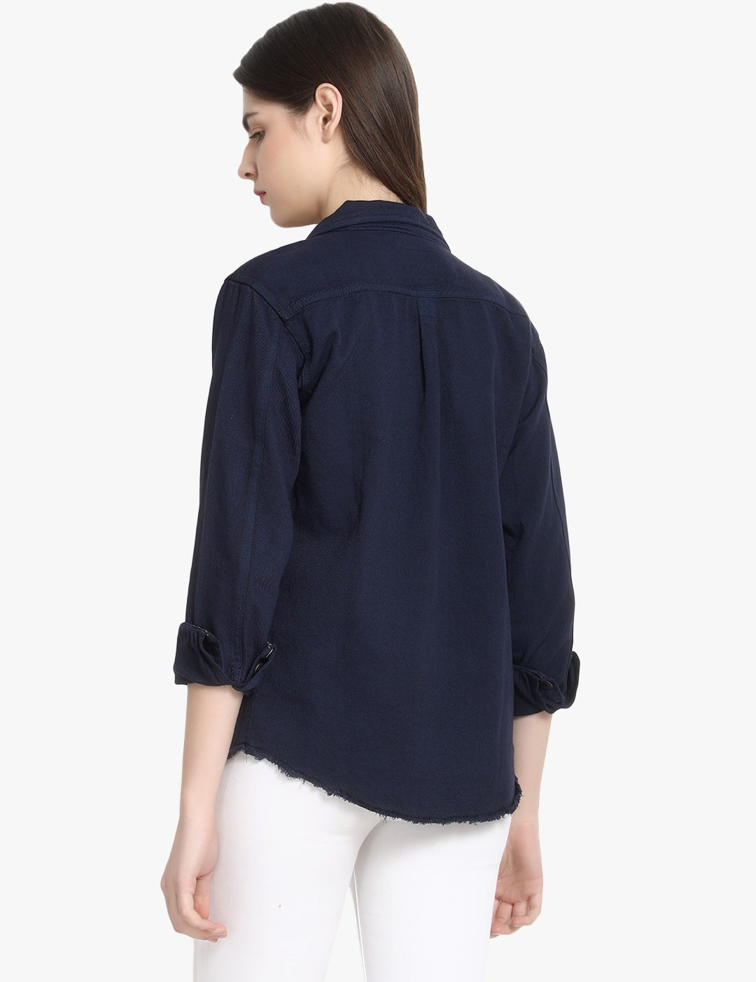 4th Sleeve Washed Women Denim Jacket 