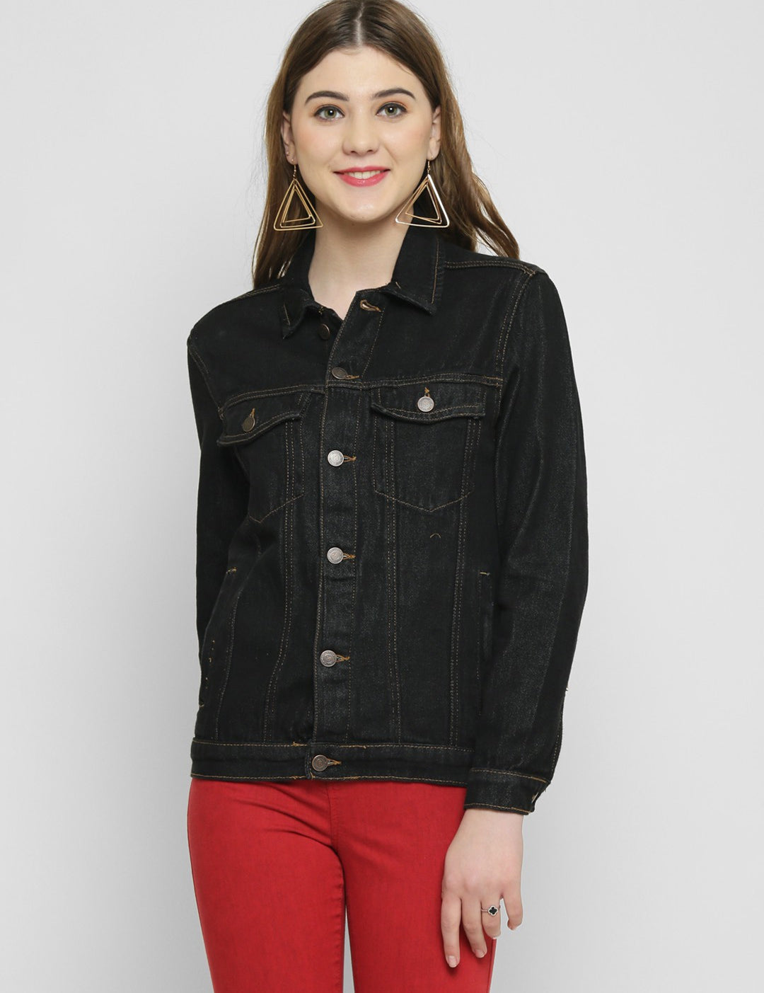 KOTTY Full Sleeve Solid Women Denim Jacket 