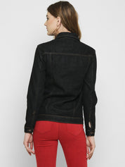 KOTTY Full Sleeve Solid Women Denim Jacket 