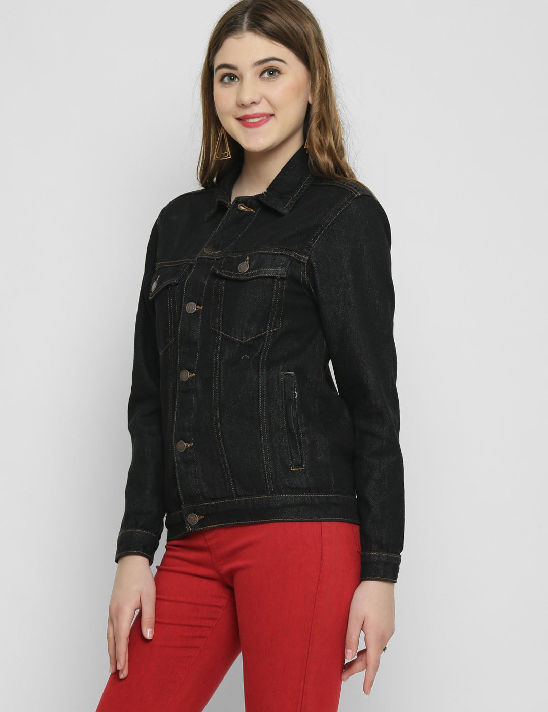 KOTTY Full Sleeve Solid Women Denim Jacket 