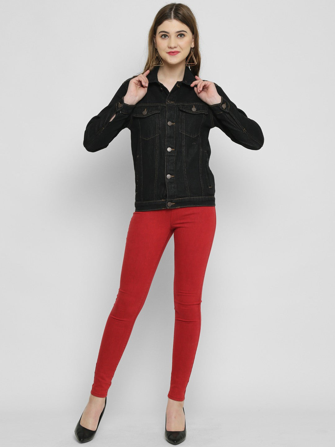KOTTY Full Sleeve Solid Women Denim Jacket 