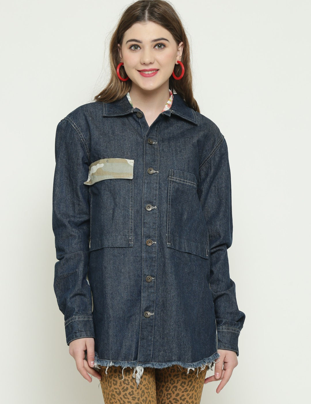 KOTTY Full Sleeve Washed, Printed Women Denim Jacket 