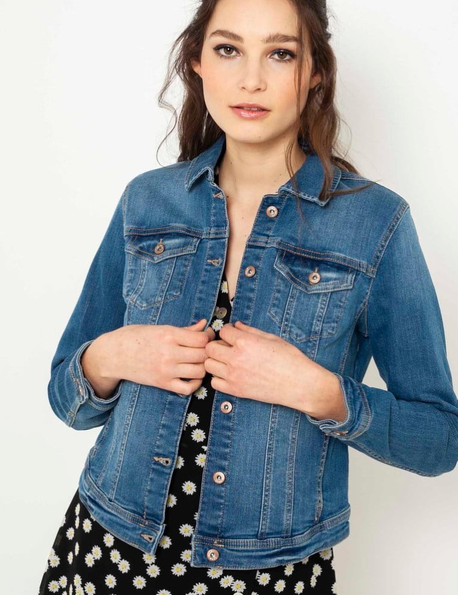 KOTTY Blue Solid Women Denim Jacket - KTTDENIMJACKET232L