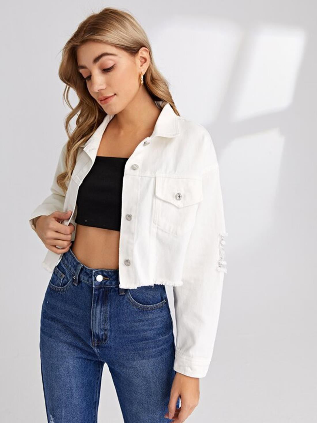 KOTTY Women Solid Denim Jacket