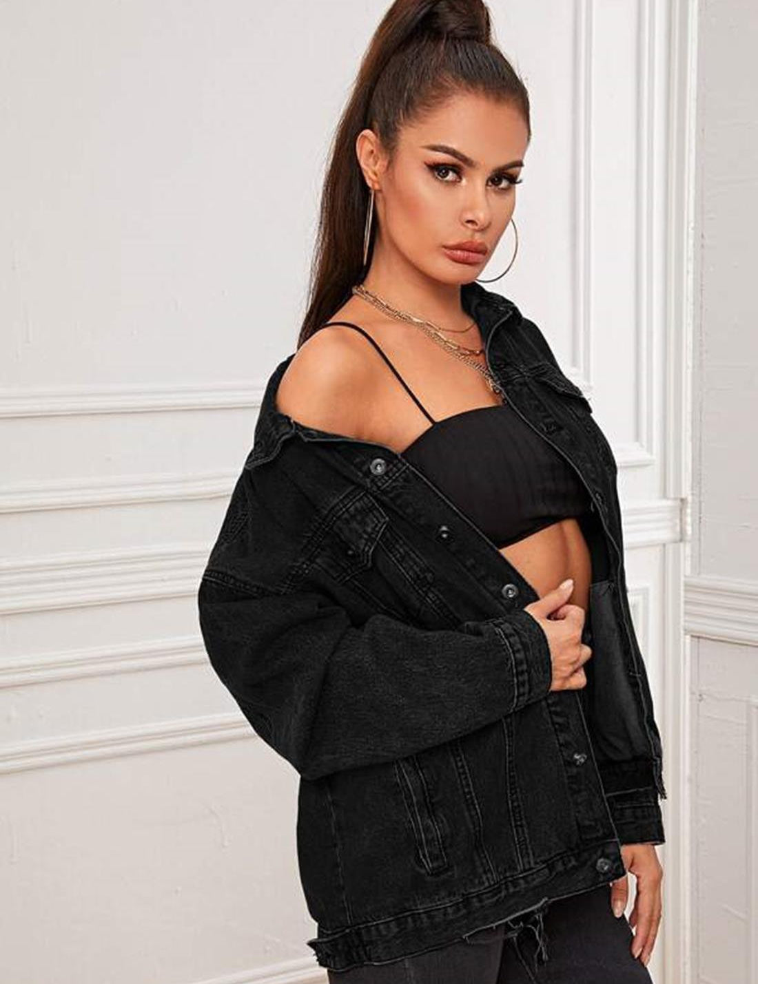 KOTTY Full Sleeve Solid Women Denim Jacket 