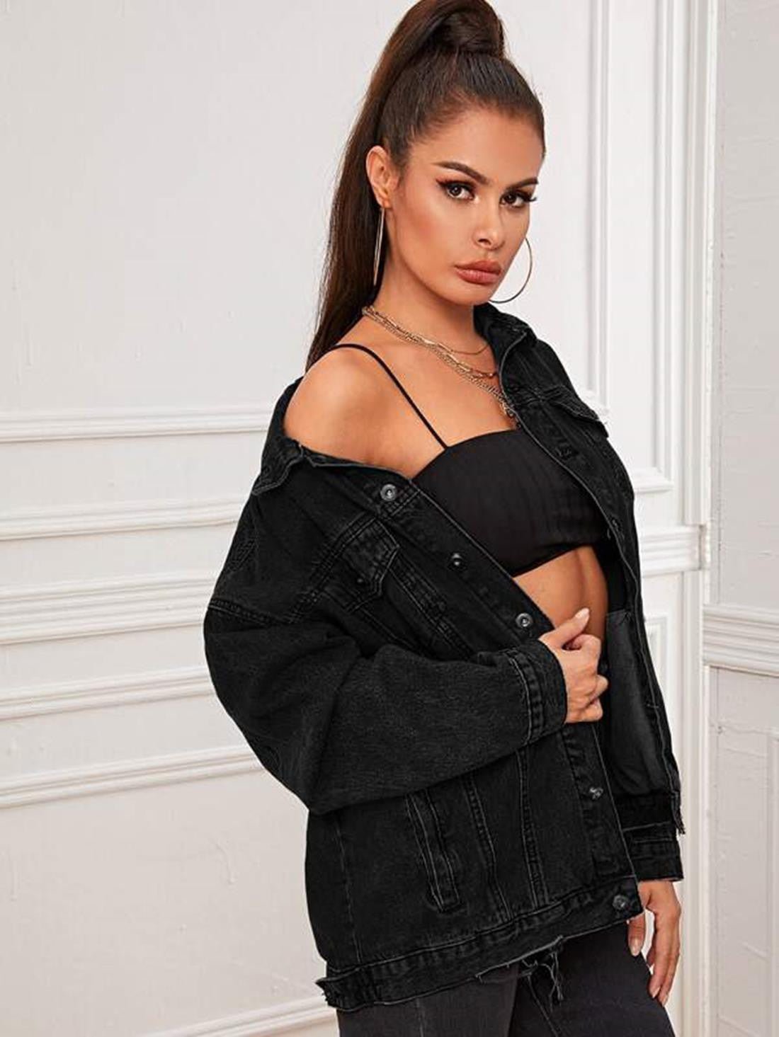 KOTTY Full Sleeve Solid Women Denim Jacket 