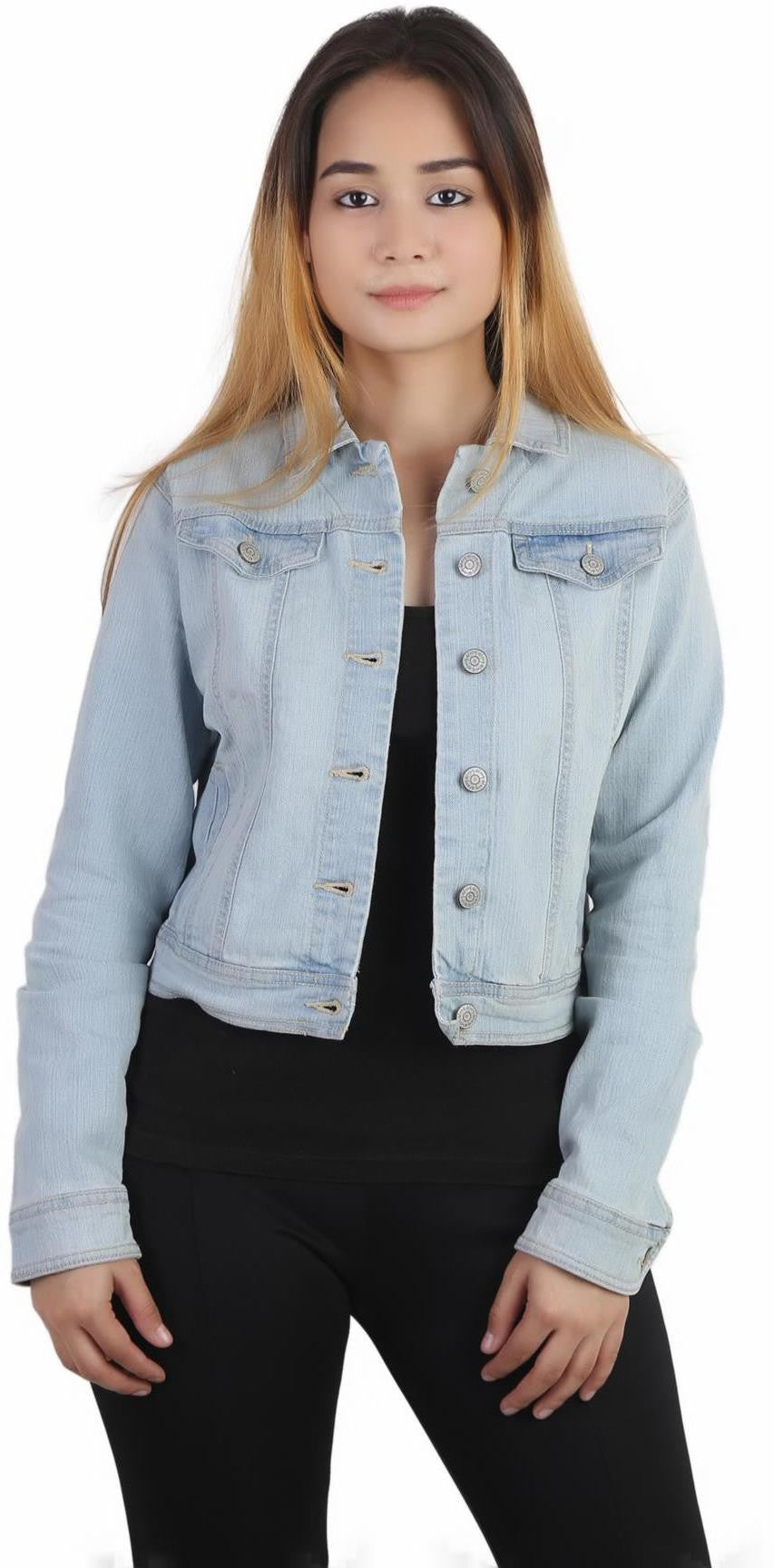 KOTTY Full Sleeve Solid Women Denim Jacket 