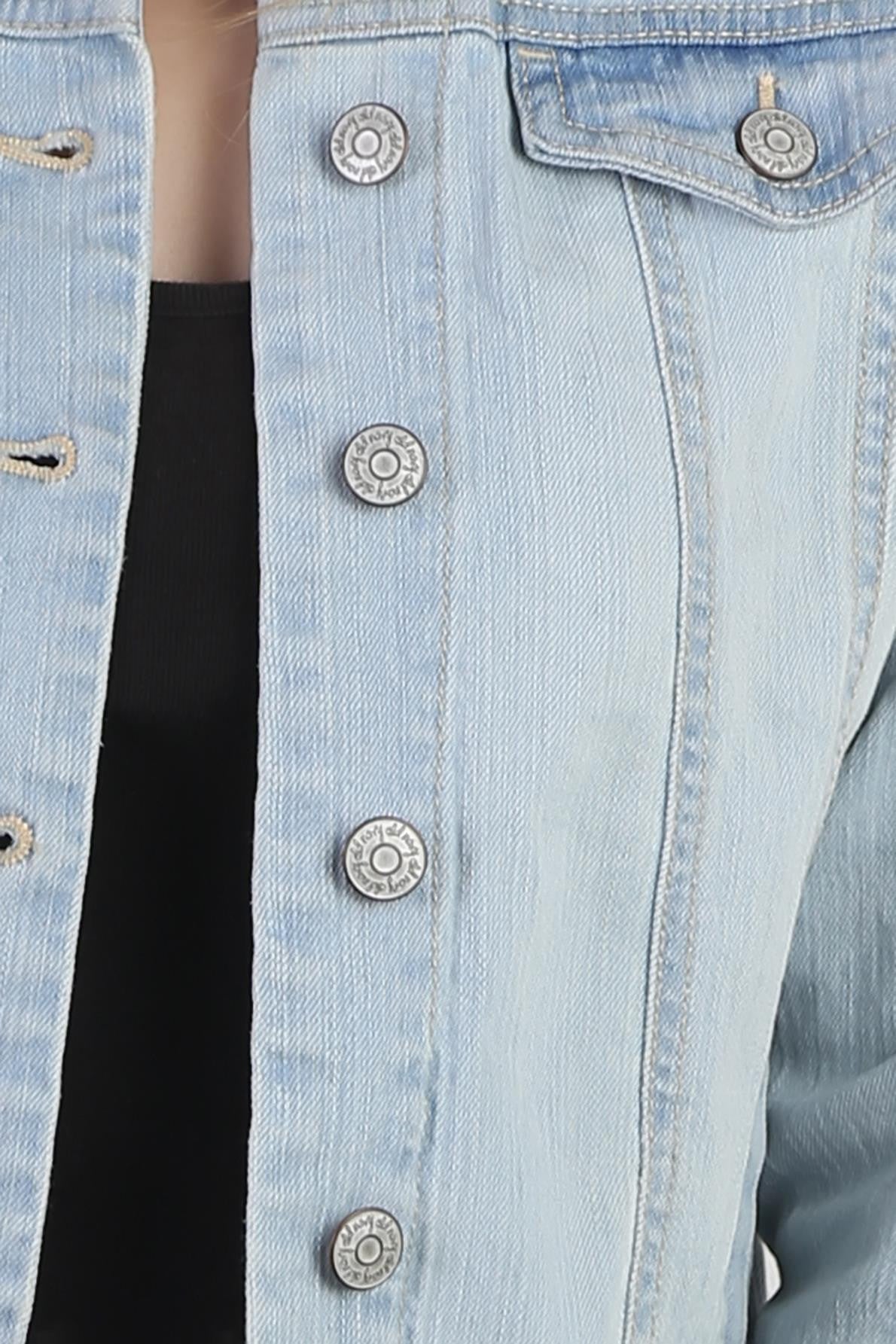 KOTTY Full Sleeve Solid Women Denim Jacket 