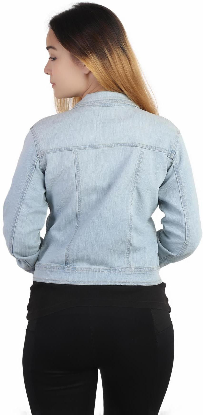 KOTTY Full Sleeve Solid Women Denim Jacket 