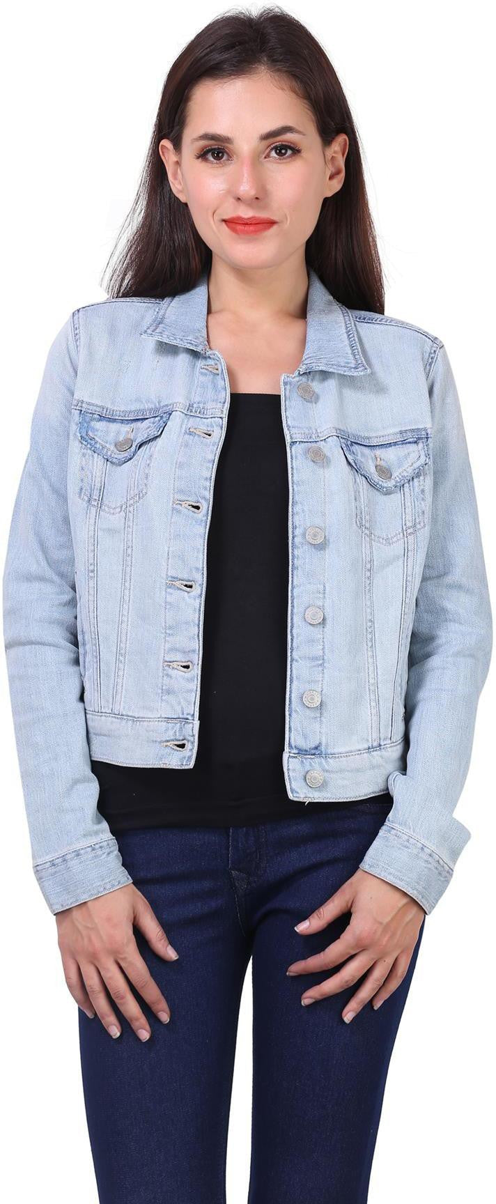 KOTTY Full Sleeve Solid Women Denim Jacket 