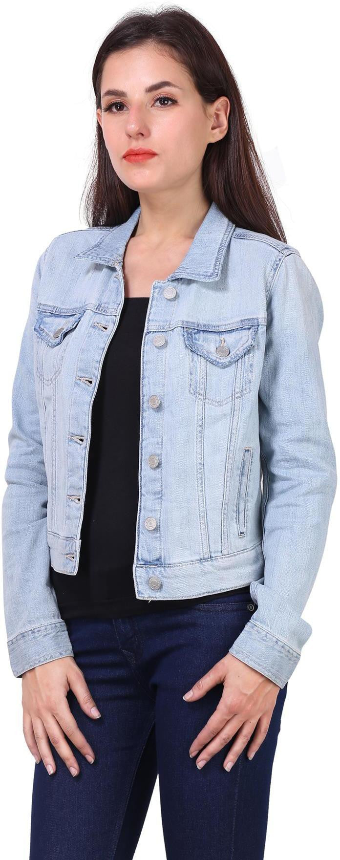 KOTTY Full Sleeve Solid Women Denim Jacket 