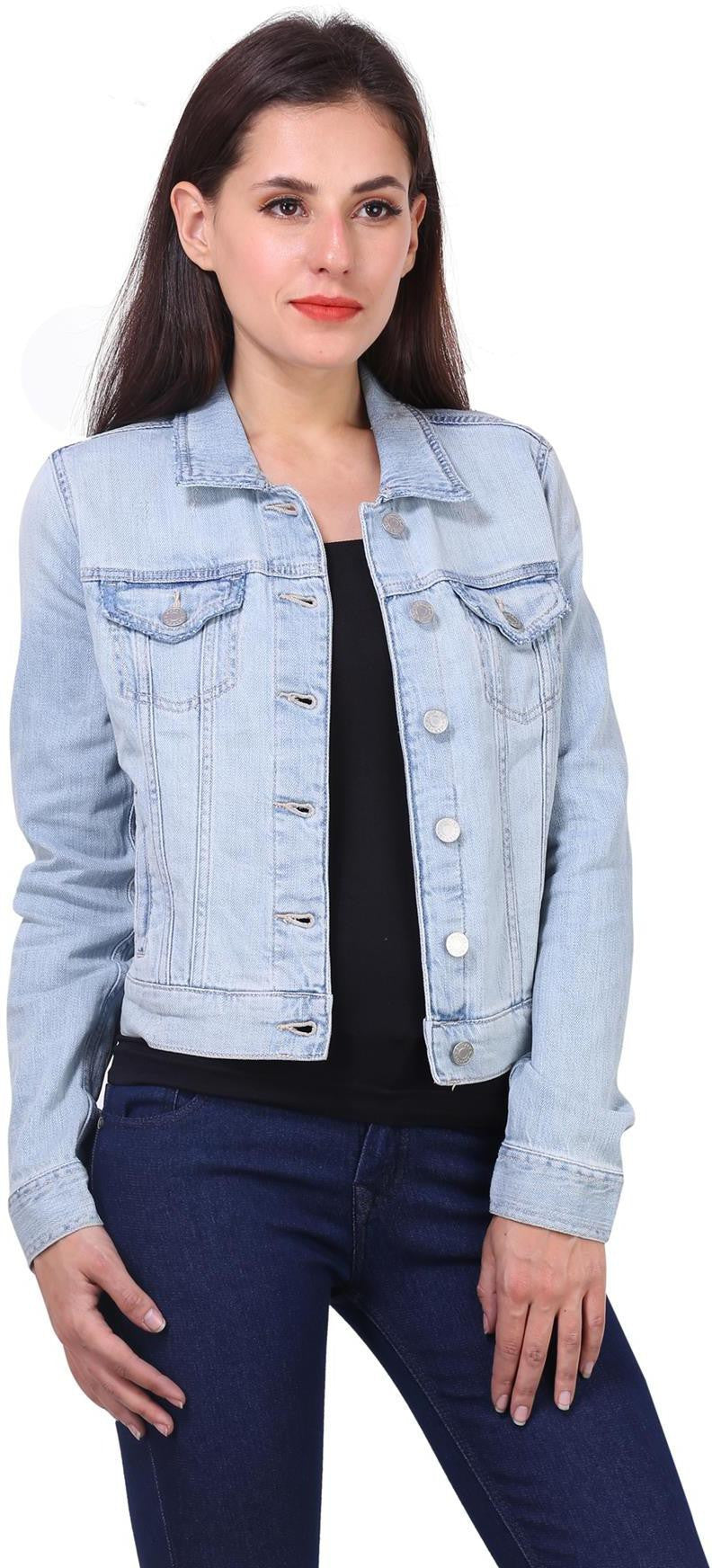 KOTTY Full Sleeve Solid Women Denim Jacket 