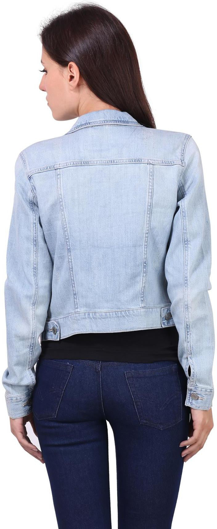 KOTTY Full Sleeve Solid Women Denim Jacket 