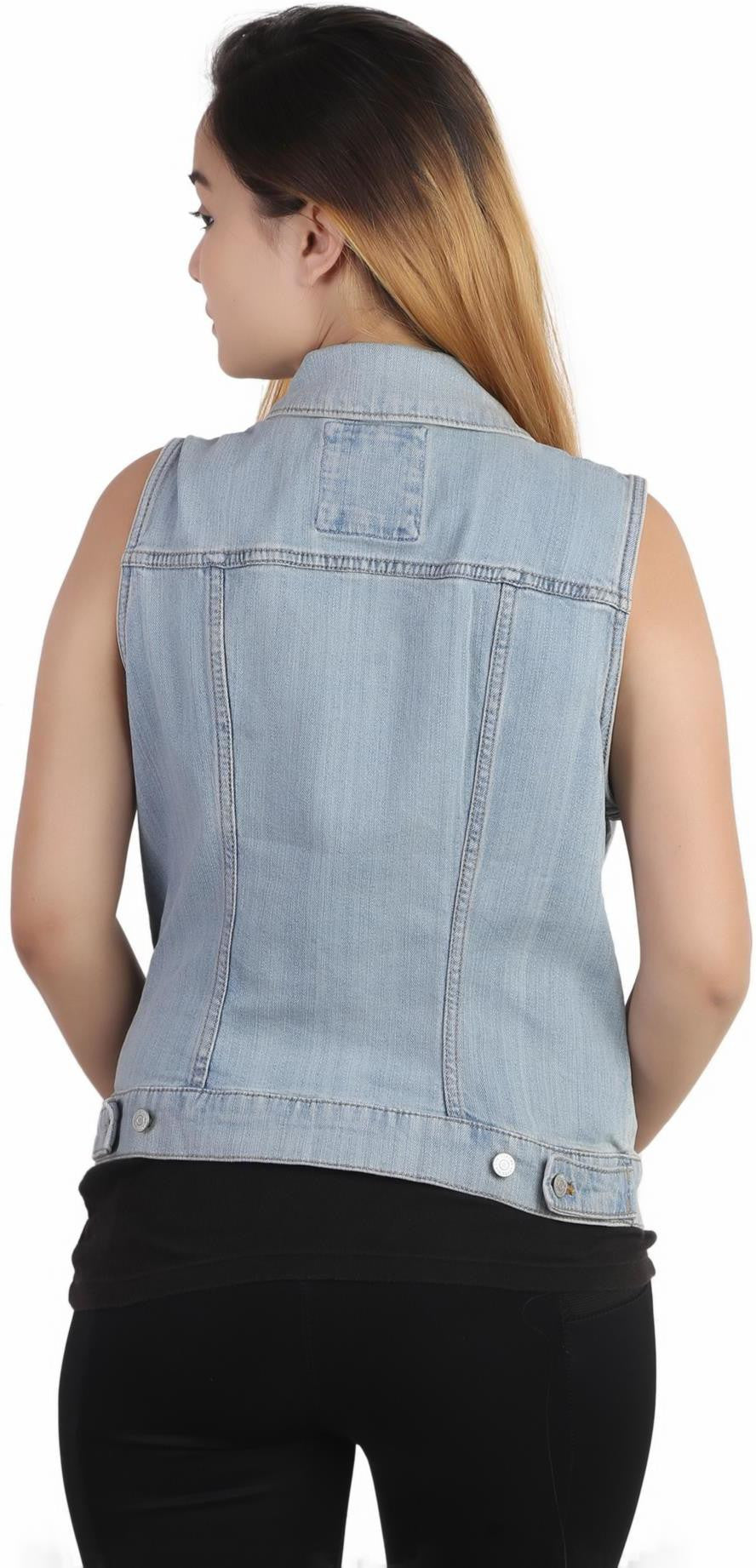 KOTTY Sleeveless Solid Women Denim Jacket 