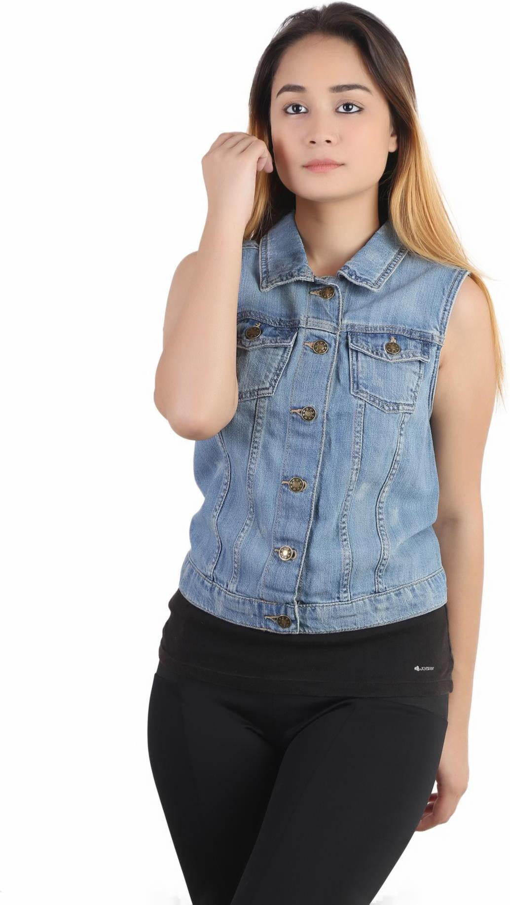 KOTTY Full Sleeve Solid Women Denim Jacket 