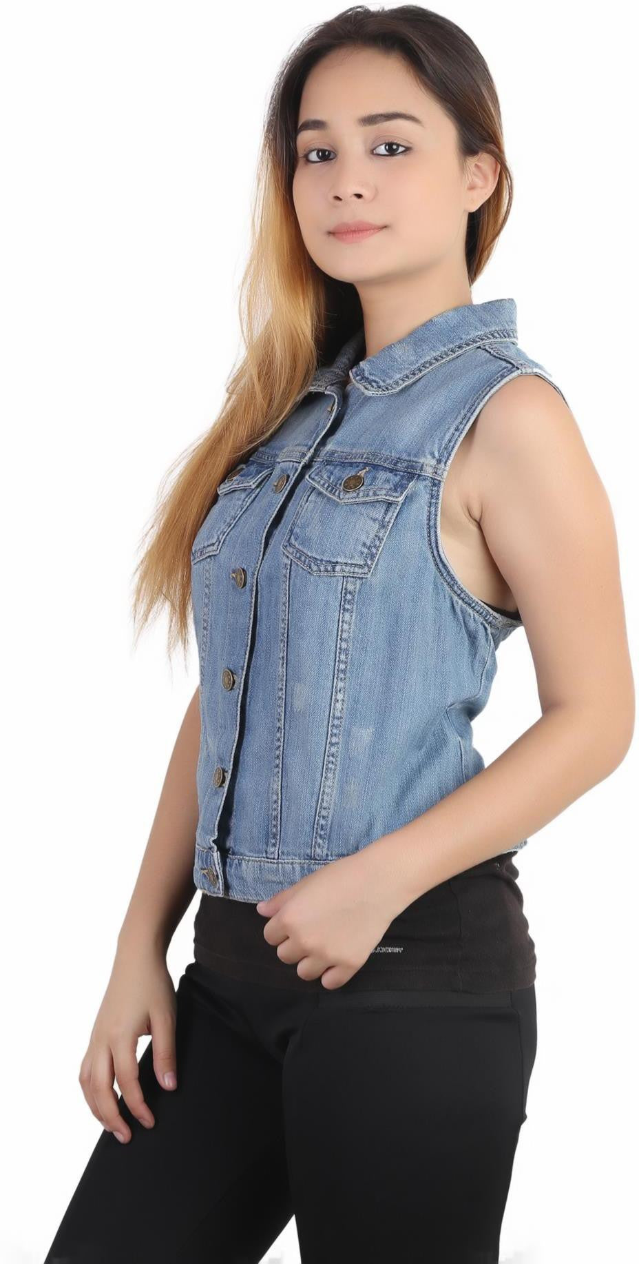 KOTTY Full Sleeve Solid Women Denim Jacket 