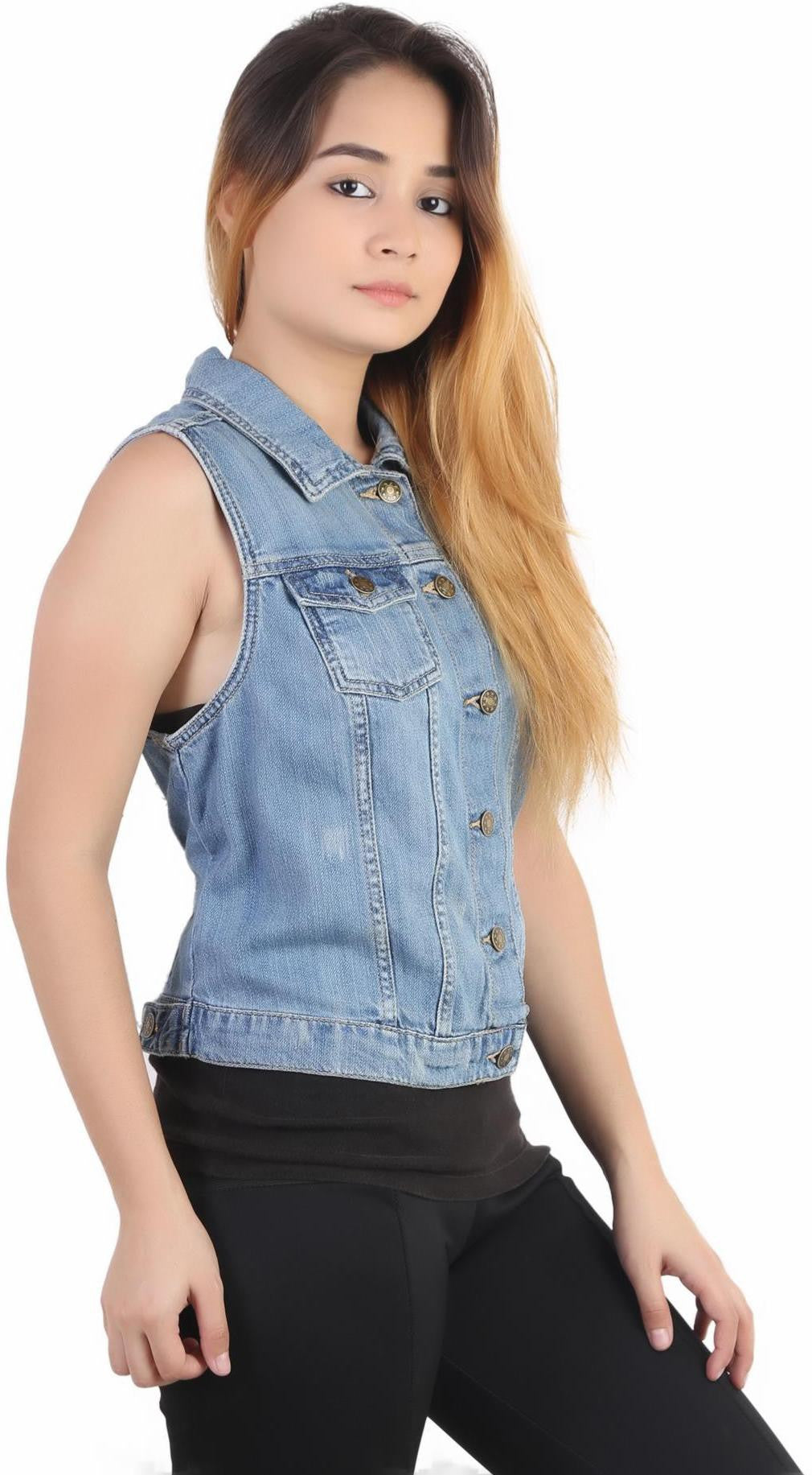KOTTY Full Sleeve Solid Women Denim Jacket 