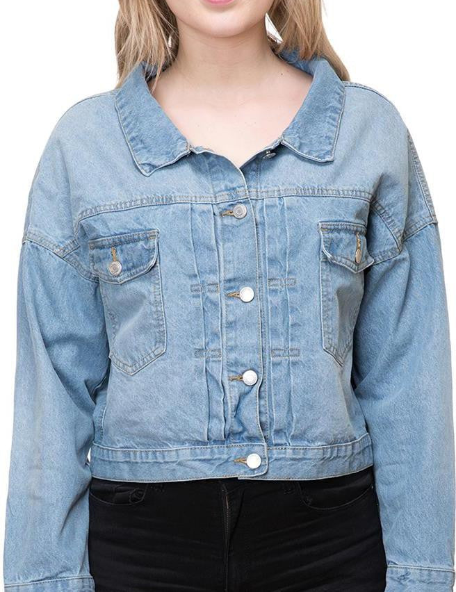KOTTY Full Sleeve Solid Women Denim Jacket 