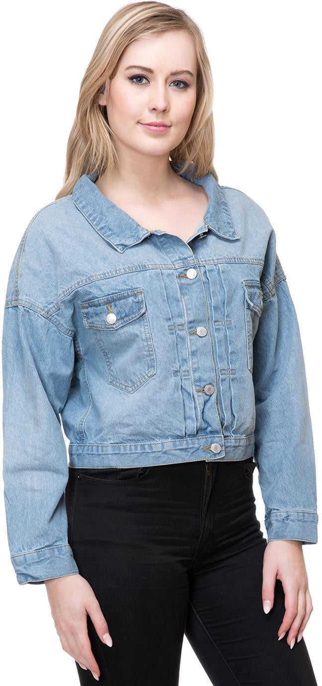 KOTTY Full Sleeve Solid Women Denim Jacket 