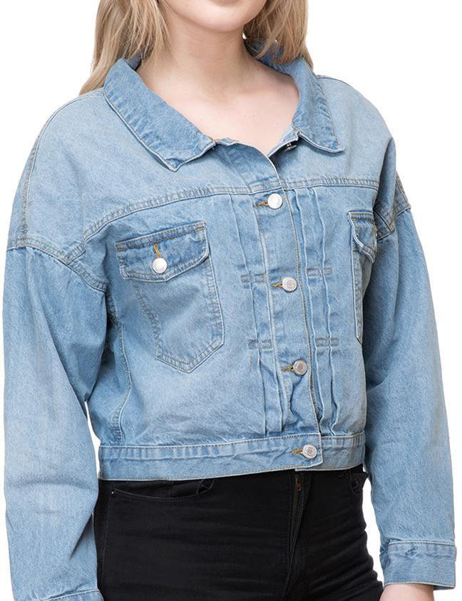 KOTTY Full Sleeve Solid Women Denim Jacket 