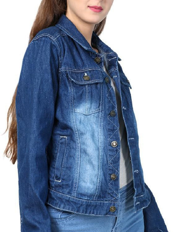 KOTTY Full Sleeve Solid Women Denim Jacket 