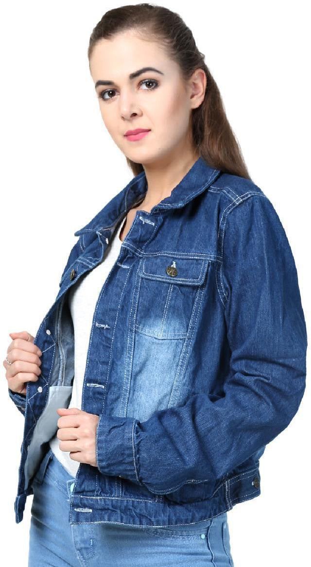 KOTTY Full Sleeve Solid Women Denim Jacket 