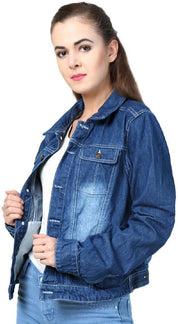 KOTTY Full Sleeve Solid Women Denim Jacket 