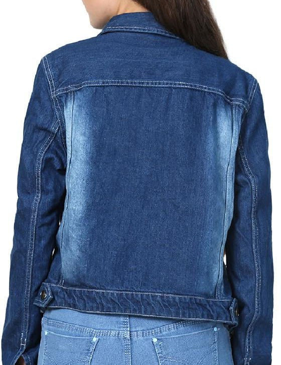 KOTTY Full Sleeve Solid Women Denim Jacket 