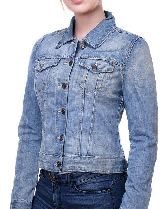 KOTTY Full Sleeve Solid Women Denim Jacket 