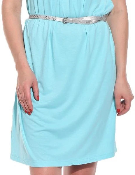 KOTTY Women's Solid Sleeveless Blizzard Blue Causal Dress 