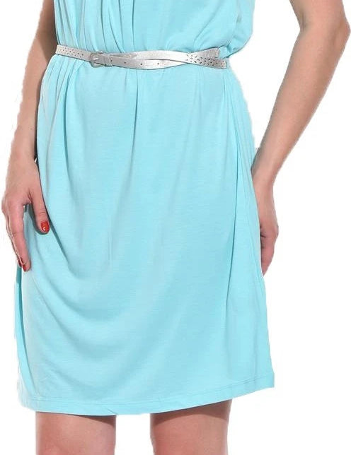 KOTTY Women's Solid Sleeveless Blizzard Blue Causal Dress 