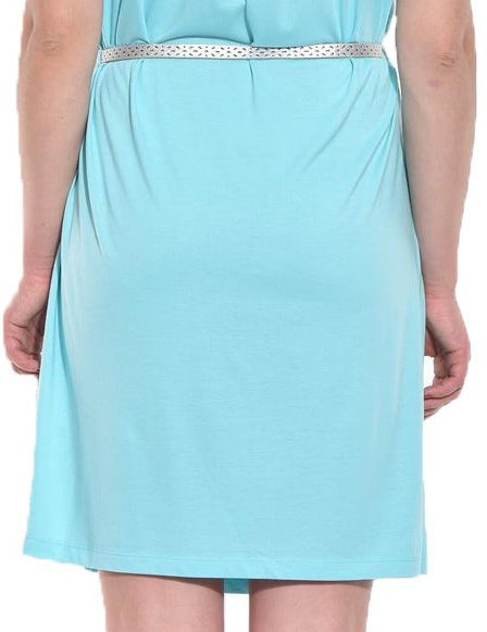 KOTTY Women's Solid Sleeveless Blizzard Blue Causal Dress 