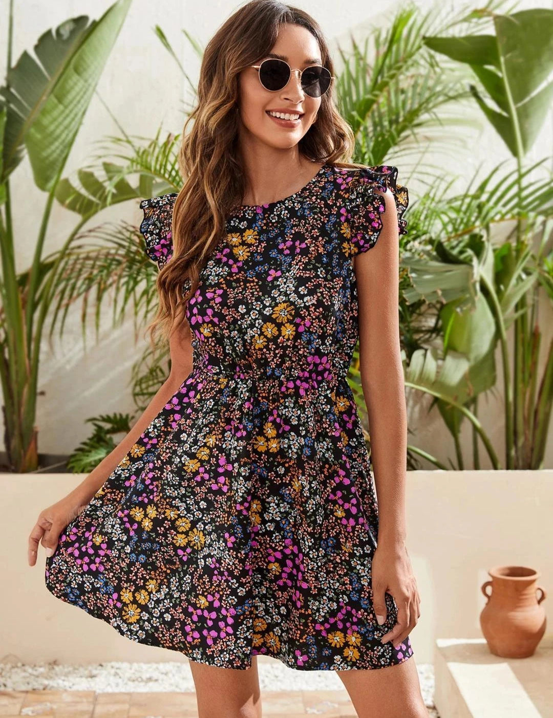 KOTTY Women's One Shoulder A-Line Dress