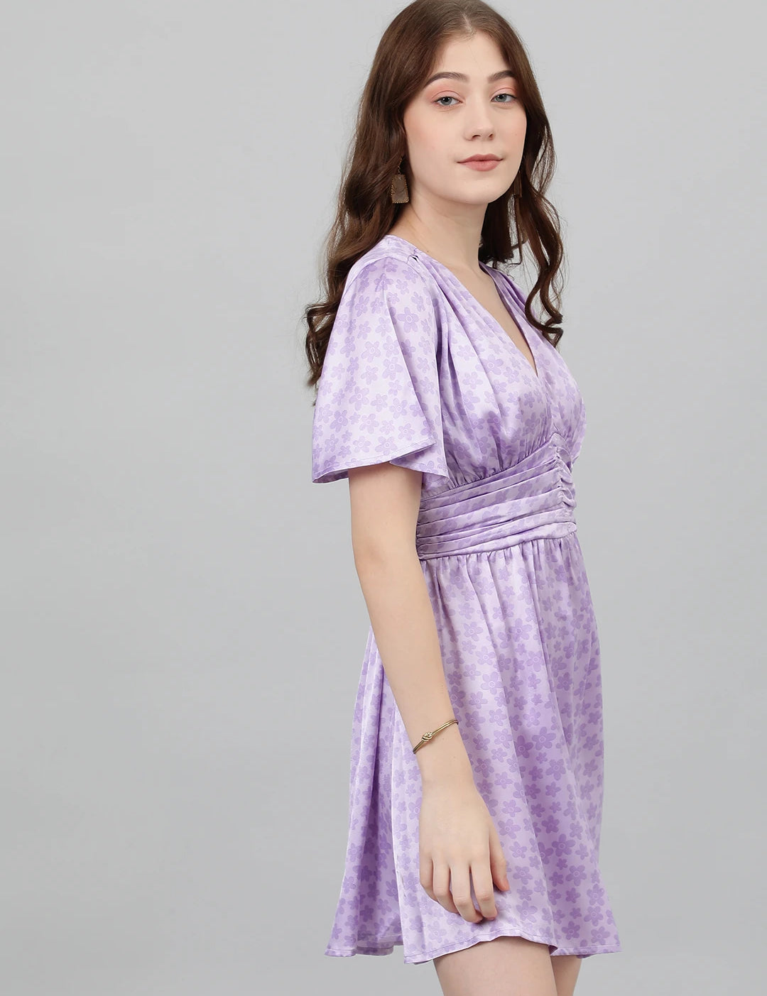 KOTTY Women's V-Neck A-Line Dress