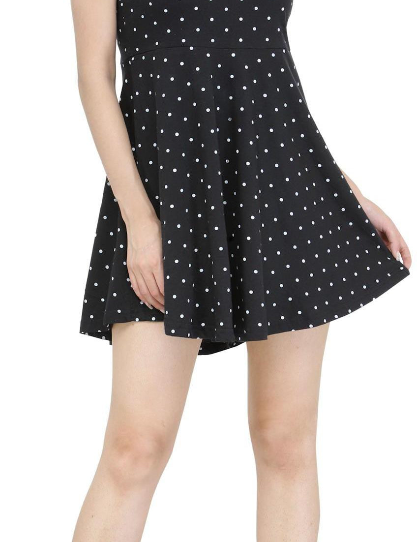 KOTTY Women's Floral Print Puff Sleeve Fit Flare Mini Dress