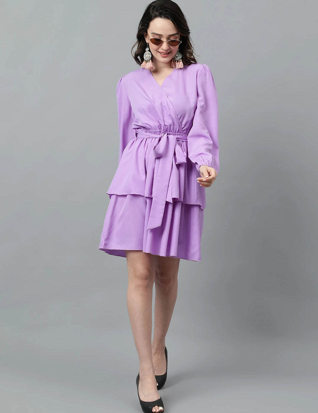 KOTTY Women's Front Bow Bodycon Dress